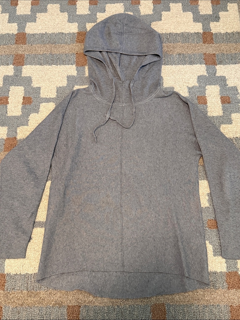 Quince Eco Knit Milano Stitch Pullover Hoodie Gray Size Small